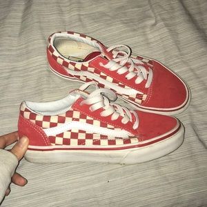 Red checkered Vans